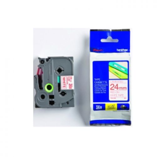 BROTHER Fita laminada branco/vermelho 24mm , Brother , BROTZE252 , 4977766685467